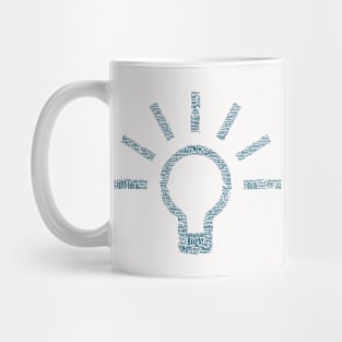 Light Bulb Idea Silhouette Shape Text Word Cloud Mug